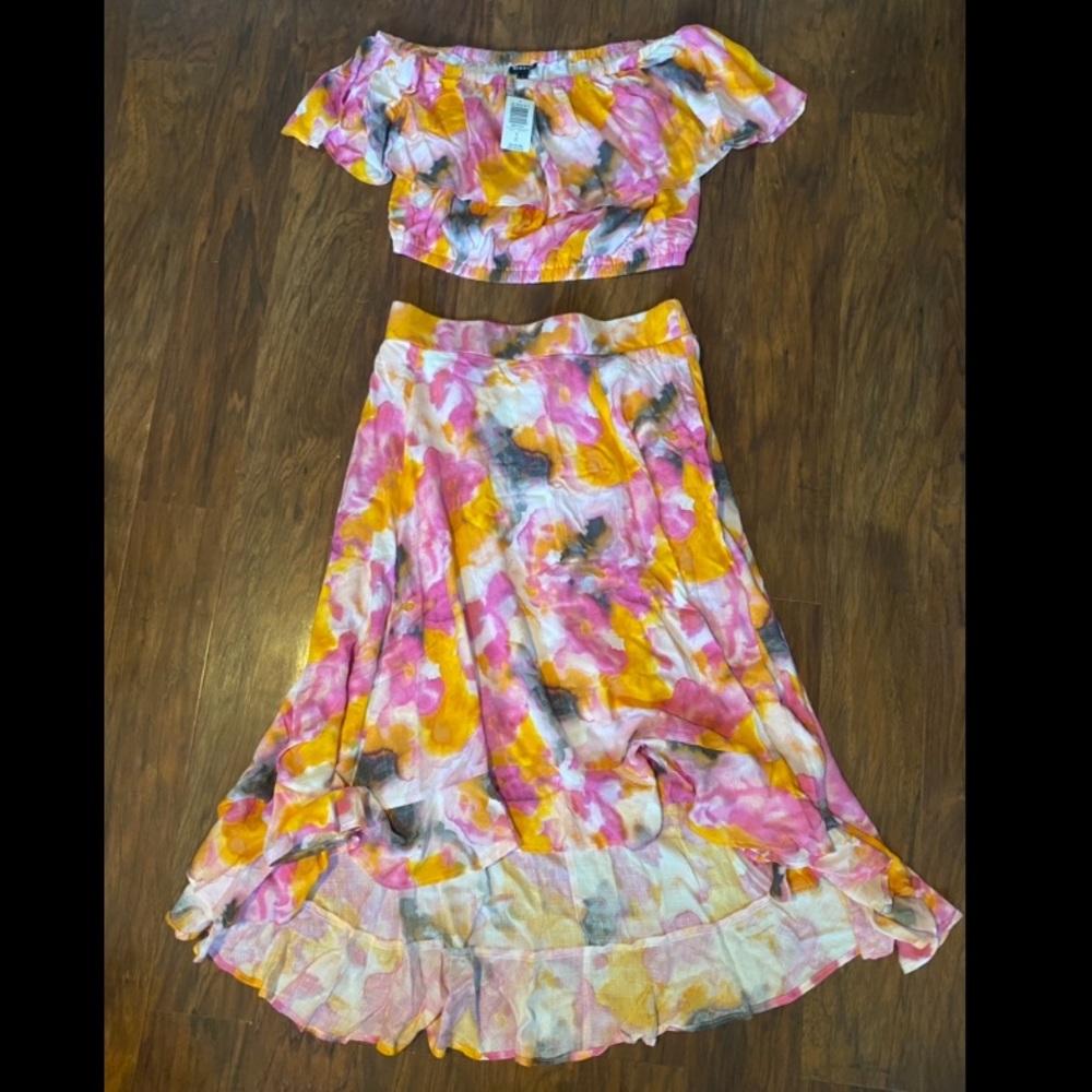0X Torrid Multi Color Tie Dye Skirt Set NWT